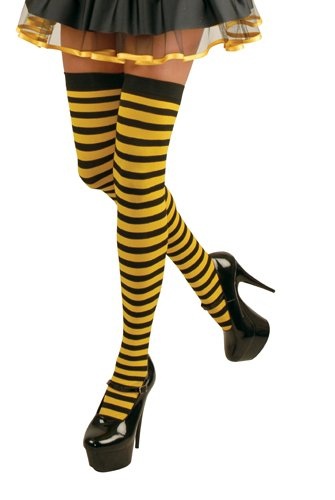 Yellow and Black Striped Tights Halloween Costume 